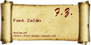 Font Zalán névjegykártya