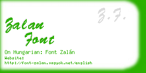 zalan font business card