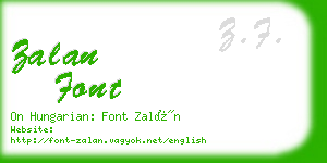 zalan font business card